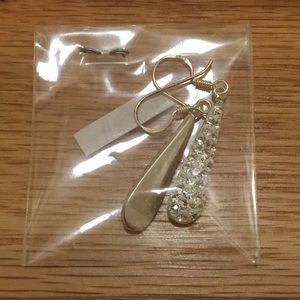 Sparkly teardrop sterling silver earrings | Size OS New in pack
